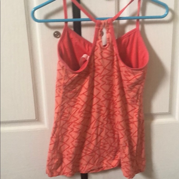 Orange athletic tank top with built in bra - Picture 2 of 3